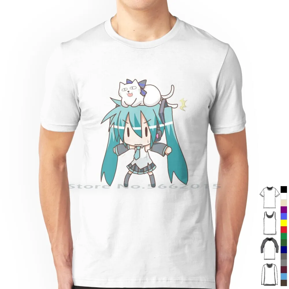 Anime Merchandise Online - 미쿠 100% 코튼 티셔츠, 카와이 만화
