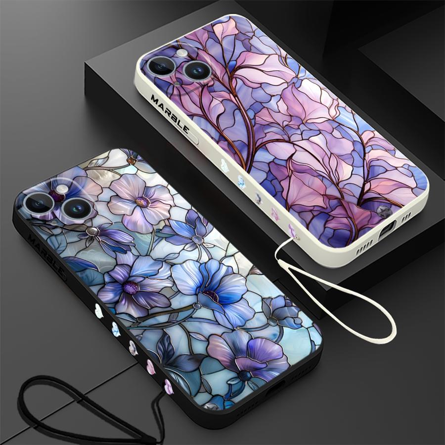 꽃 대리석 전화 케이스 iPhone 11 12 13 1 - Lanyard Anime Logo 리뷰 및 가격